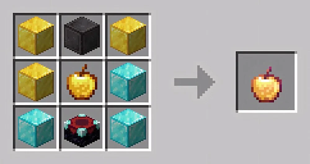 Minecraft táo vàng phù phép kháng lửa kháng sát thương