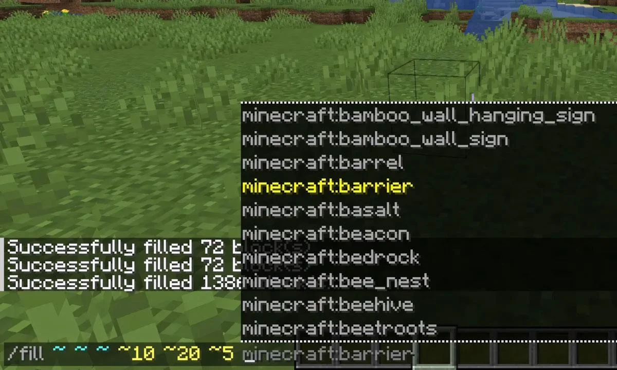 Hướng dẫn sử dụng lệnh fill Minecraft để đặt hàng loạt khối