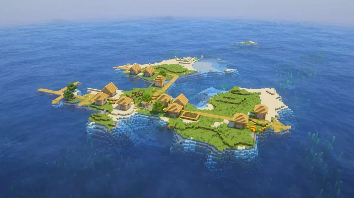 Village island giữa biển, hợp gameplay sinh tồn tối giản