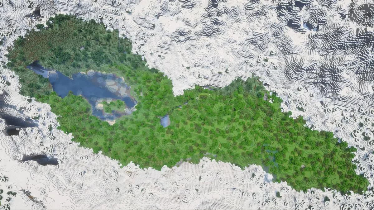 Taiga Valley bao quanh Jagged Peaks và hồ lava