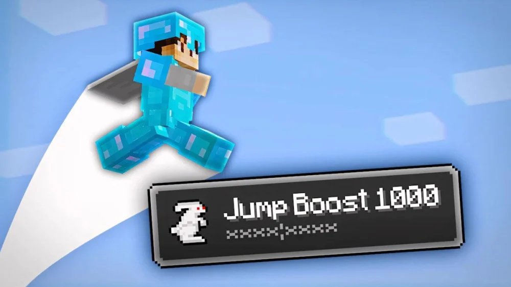 Hiệu ứng Jump Boost nhảy cao vượt địa hình hiểm trở