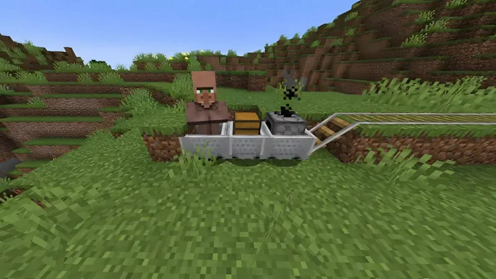 Đường ray vận chuyển dân làng an toàn nhanh chóng Minecraft