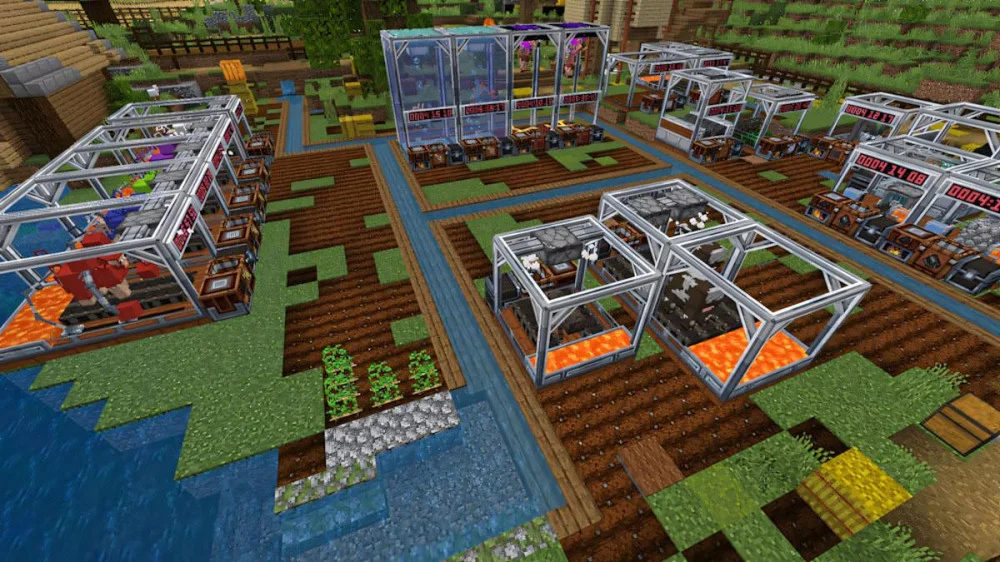 Thu thập tài nguyên Minecraft bằng đào mỏ và sinh tồn