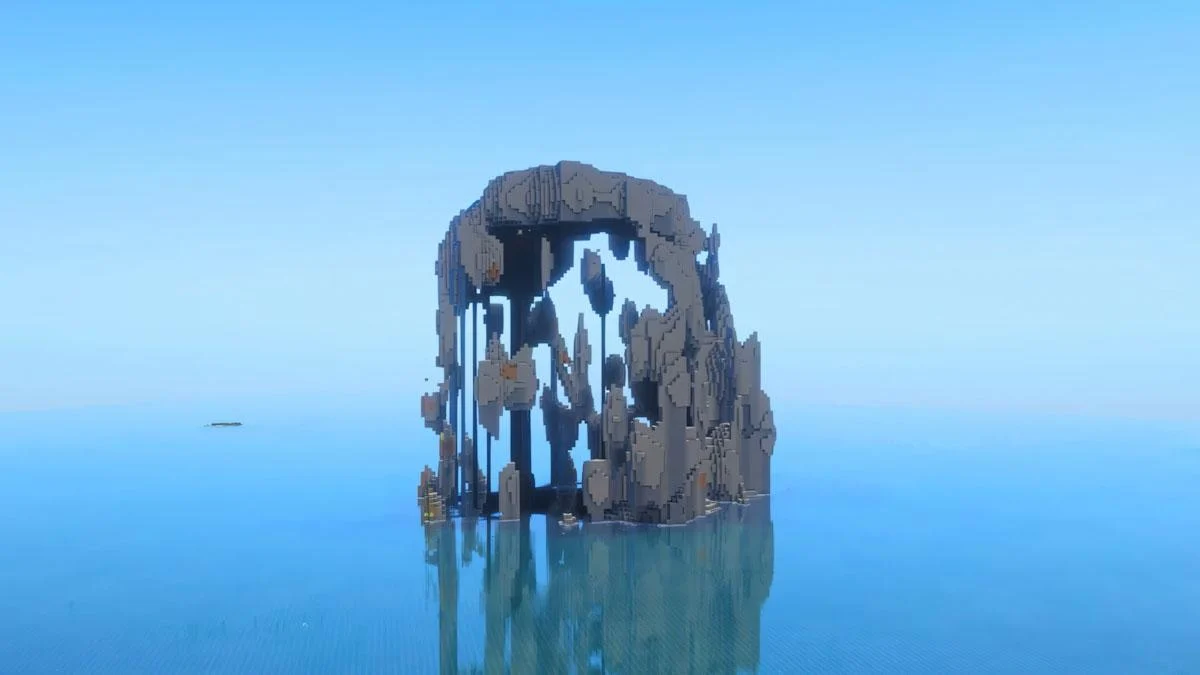 Vòm đá giữa đại dương, hợp xây fortress Minecraft sinh tồn