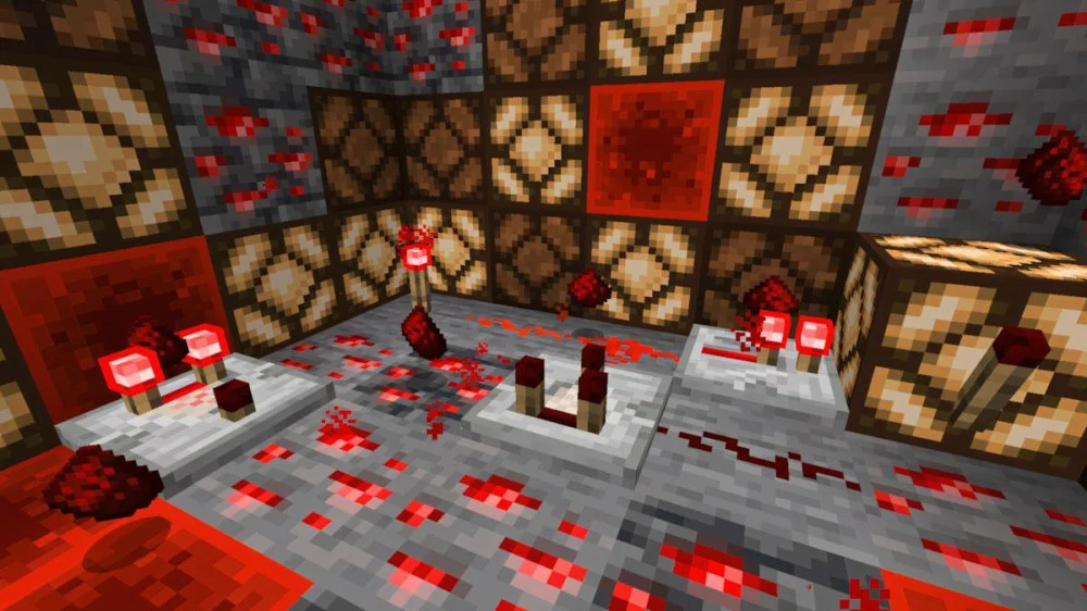 Minecraft Redstone: Công nghệ sáng tạo với máy móc và cảm biến mới