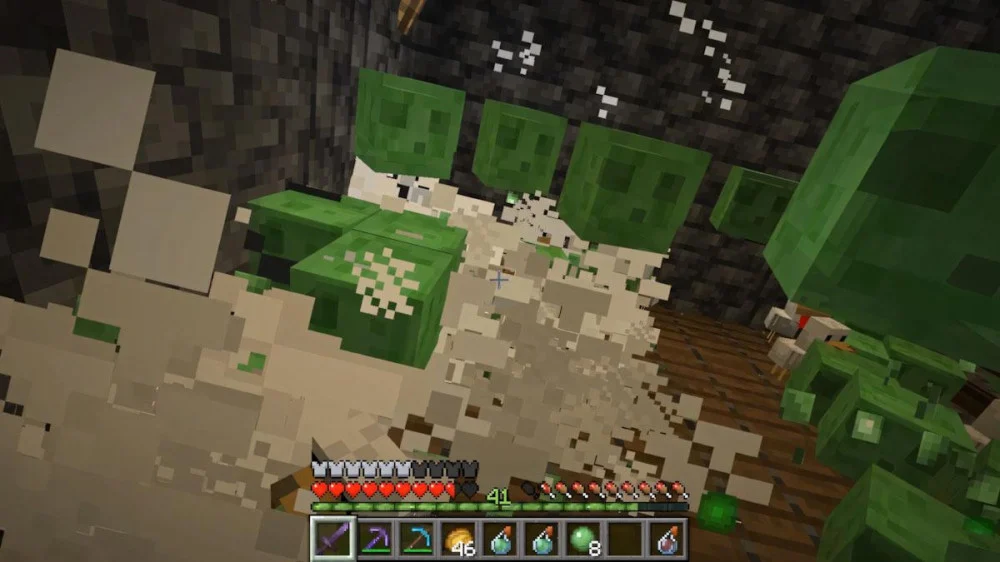 Oozing Minecraft sinh ra Slime khi thực thể bị tiêu diệt