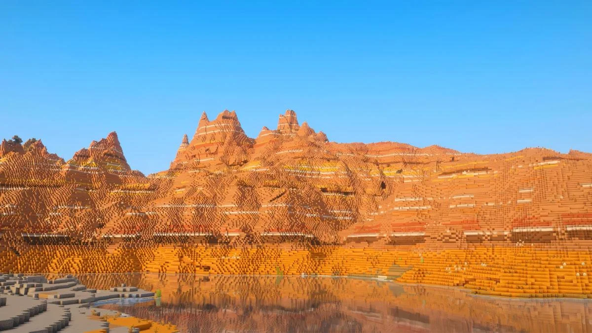 Badlands mountain peak với cliff đỏ và canyon