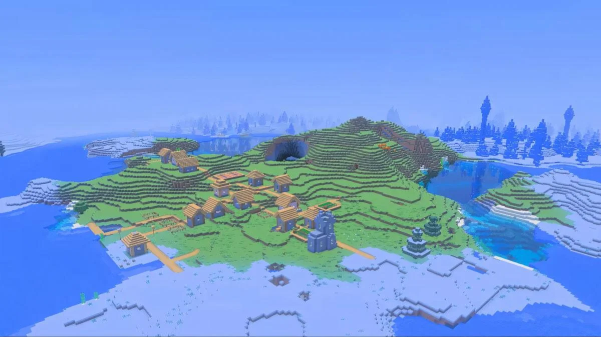 Snowy Plains dẫn tới làng đồng bằng giữa vùng băng giá
