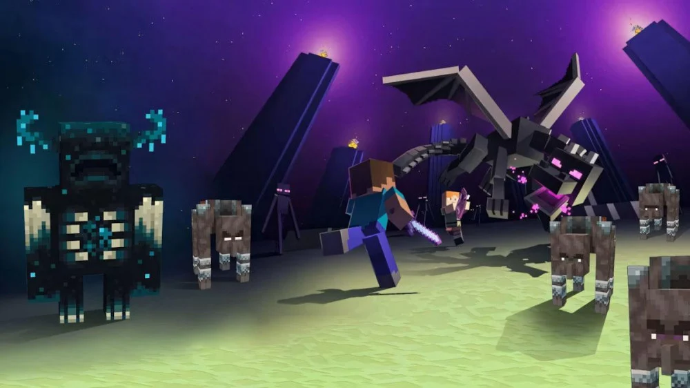 Minecraft Enderman sinh tồn chiến đấu khám phá cuối game