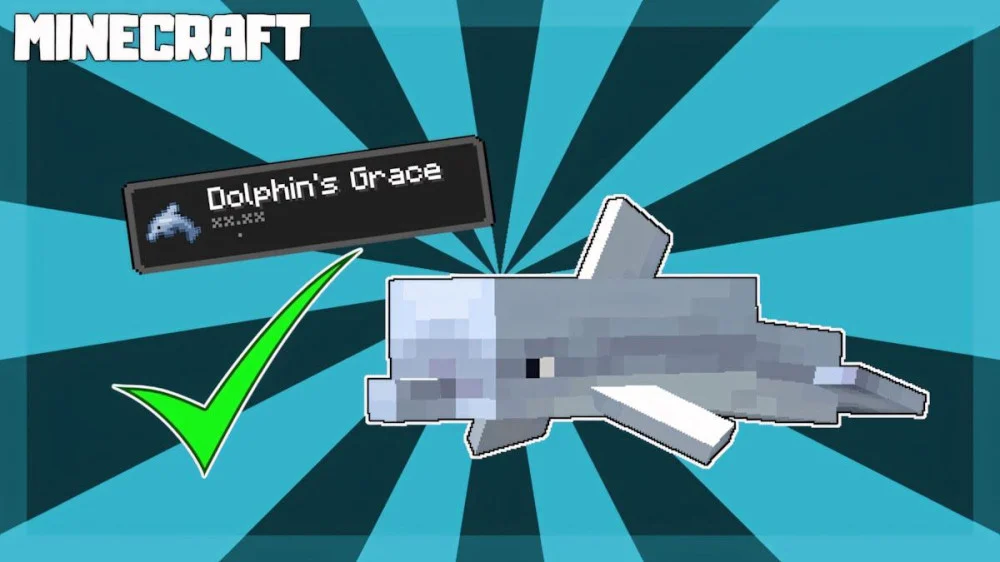 Dolphin's Grace Minecraft tăng tốc độ bơi dưới đại dương