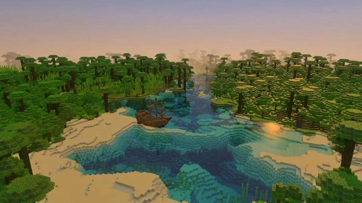 Bãi biển Jungle cát trắng cạnh rừng nhiệt đới xanh mát