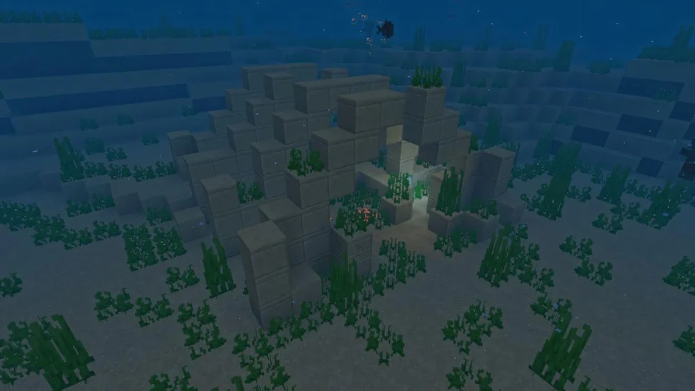 Ocean Ruins chứa rương kho báu ẩn dưới tàn tích đá rêu