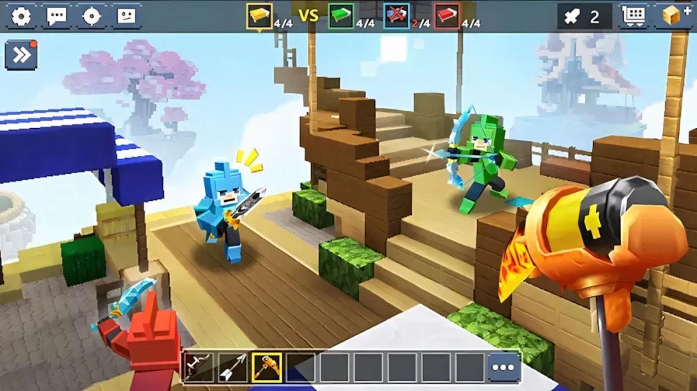 Mẹo PvP Bedwars dùng táo vàng và Fireball hiệu quả