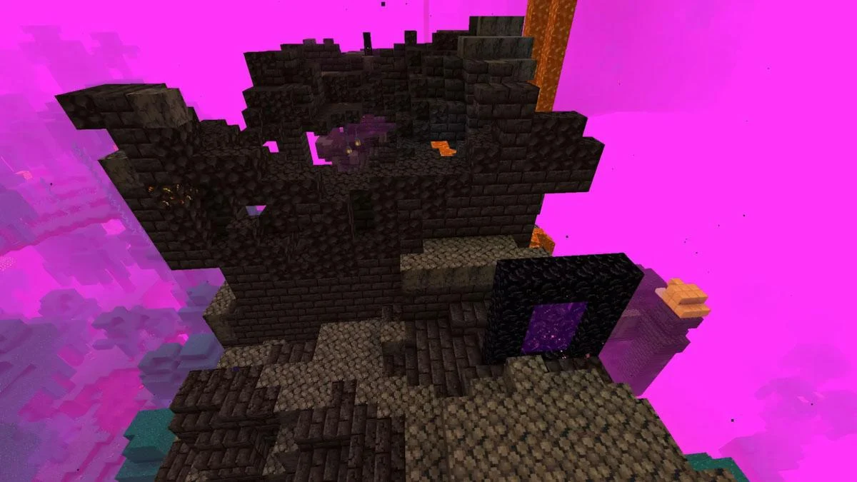 Ruined Nether Portal dẫn thẳng Bastion Remnant giữa Nether