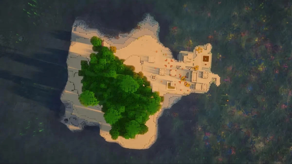 Desert Village sát biome Jungle trên đảo tài nguyên