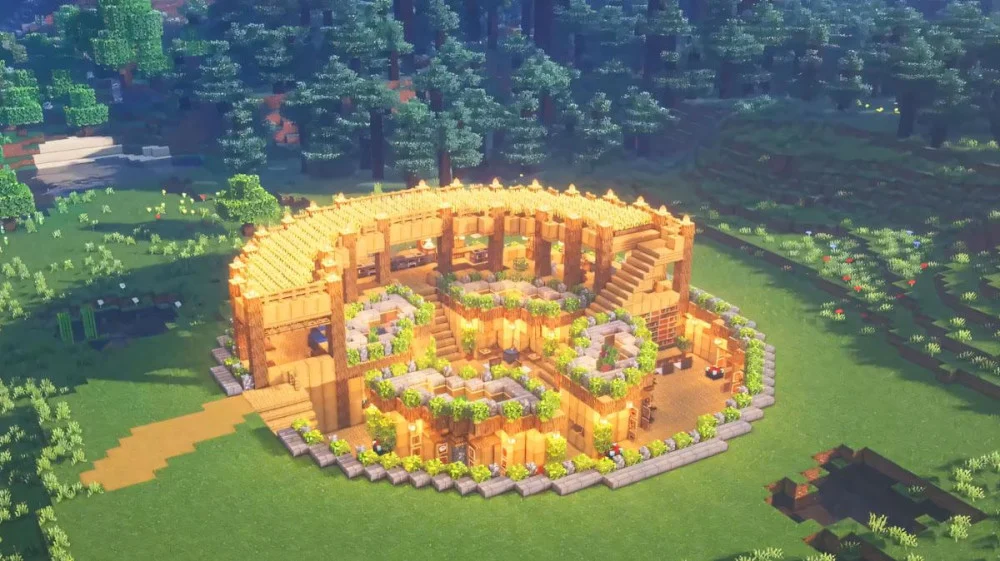 Các bước xây nhà Minecraft đẹp hoàn thiện