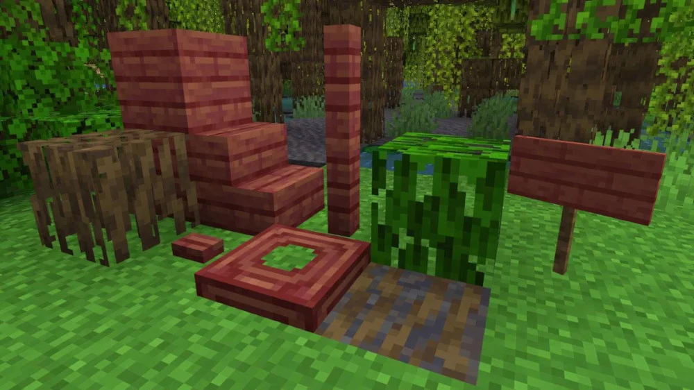 Gỗ ngập mặn Minecraft cầu gỗ giữa đầm lầy hoang dã
