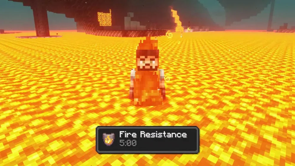 Hiệu ứng Fire Resistance miễn nhiễm dung nham và lửa Nether
