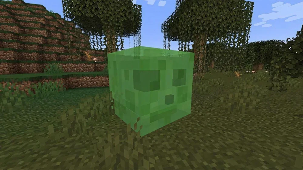Minecraft Slime mob nhảy tách nhỏ đầm lầy dưới đất