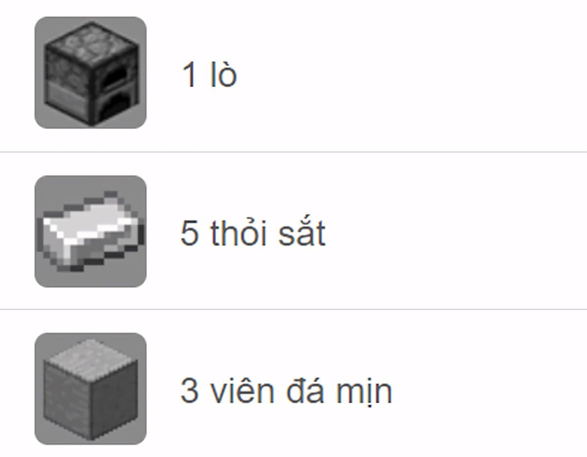 Các nguyên liệu chính