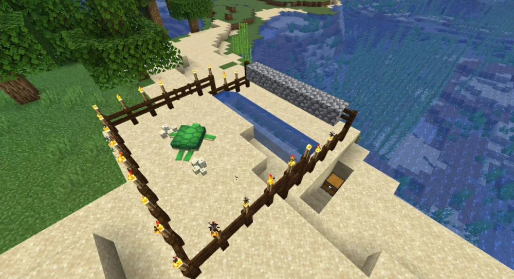 Rùa Minecraft đẻ trứng cát biển Silk Touch