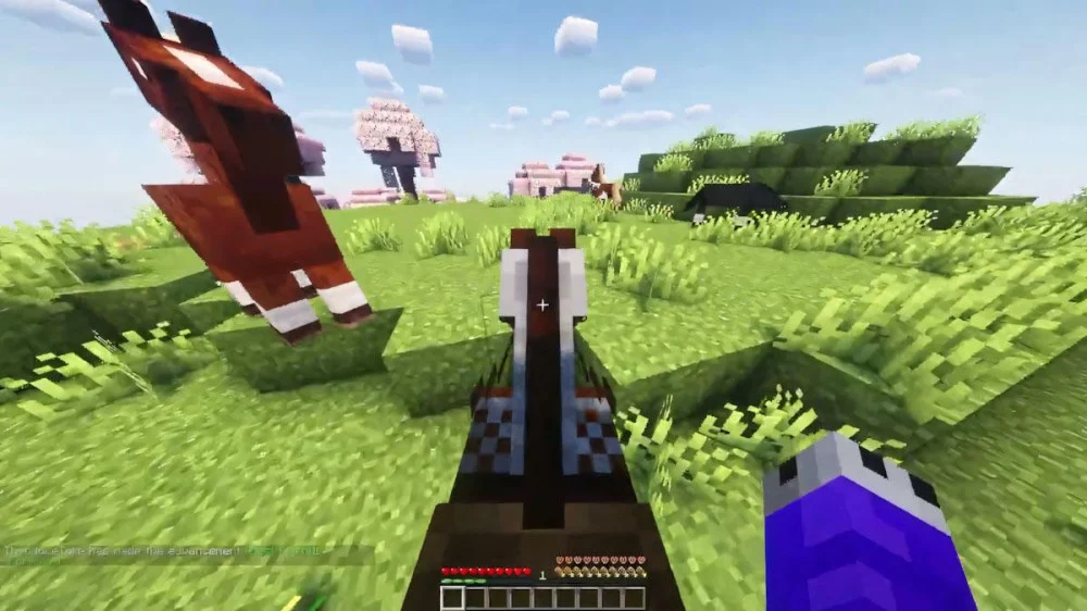 Minecraft cưỡi ngựa sau khi gắn yên điều khiển