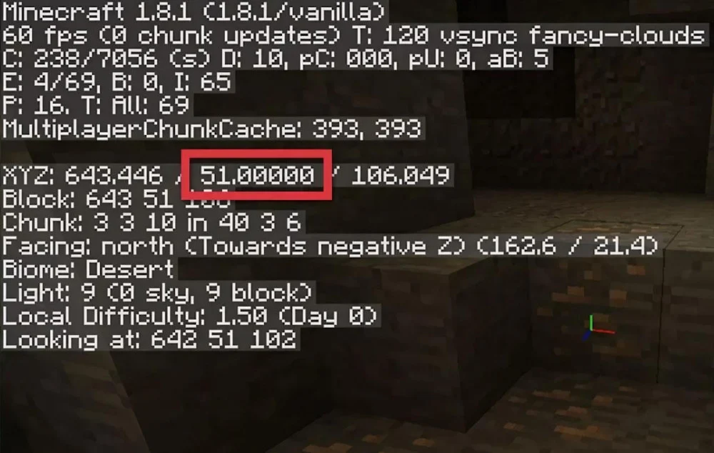 Tọa độ đào sắt trong Minecraft