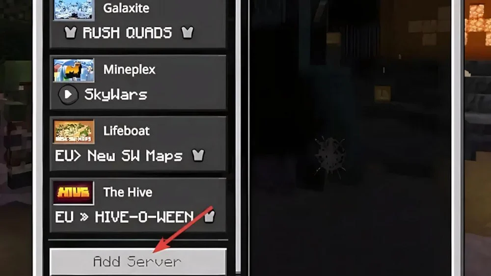 Nhấn chọn Servers