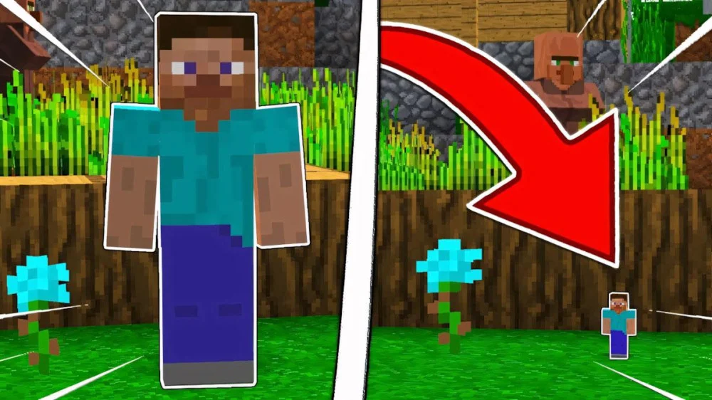 Lệnh /attribute minecraft:generic.scale thay đổi kích thước nhân vật
