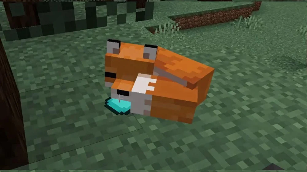 Cáo Minecraft ngậm đồ táo vàng súp chorus fruit kiếm