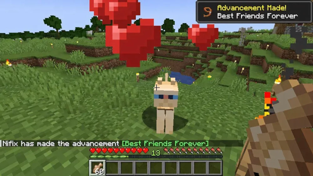 Thuần hóa mèo Minecraft để nhuộm vòng cổ