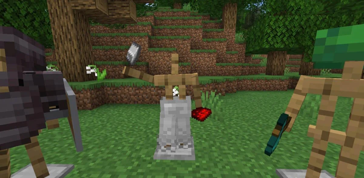 Armor Stand ổn định vị trí khi di chuyển qua cổng Minecraft