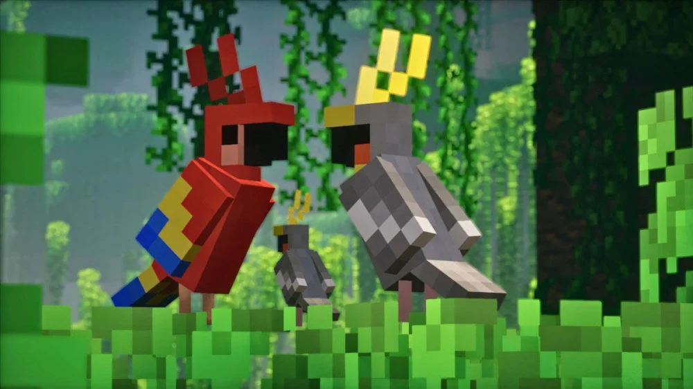 Minecraft vẹt nhiều màu bắt chước mob