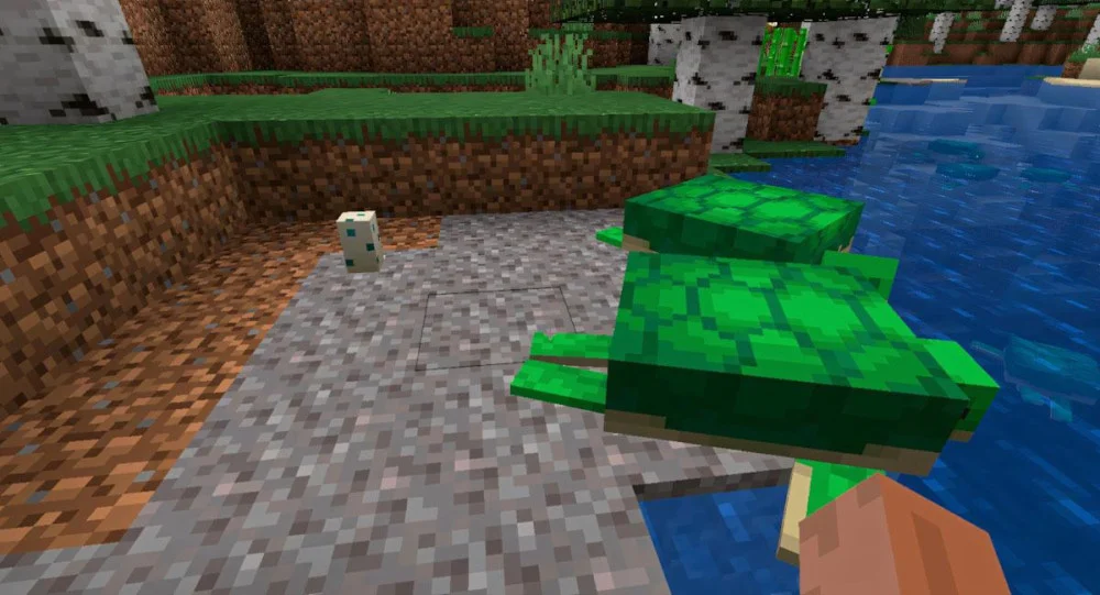 Minecraft rùa biển nhớ nơi sinh, bơi nhanh, tránh sét