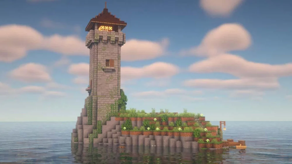 eacon xuyên qua Bedrock ở Nether, đặt dưới đáy để đánh dấu lãnh thổ địa ngục