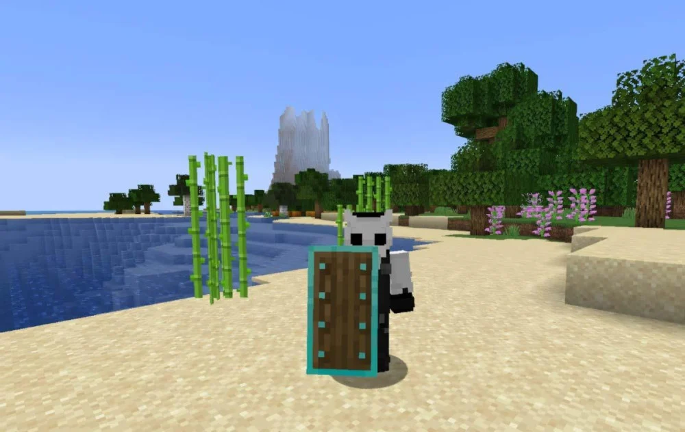 Vật phẩm khiên xuất hiện giúp đỡ đòn trực diện từ mũi tên và vụ nổ Creeper