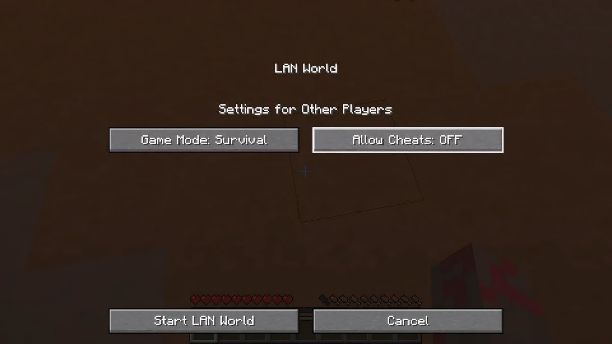 Allow Cheats: ON