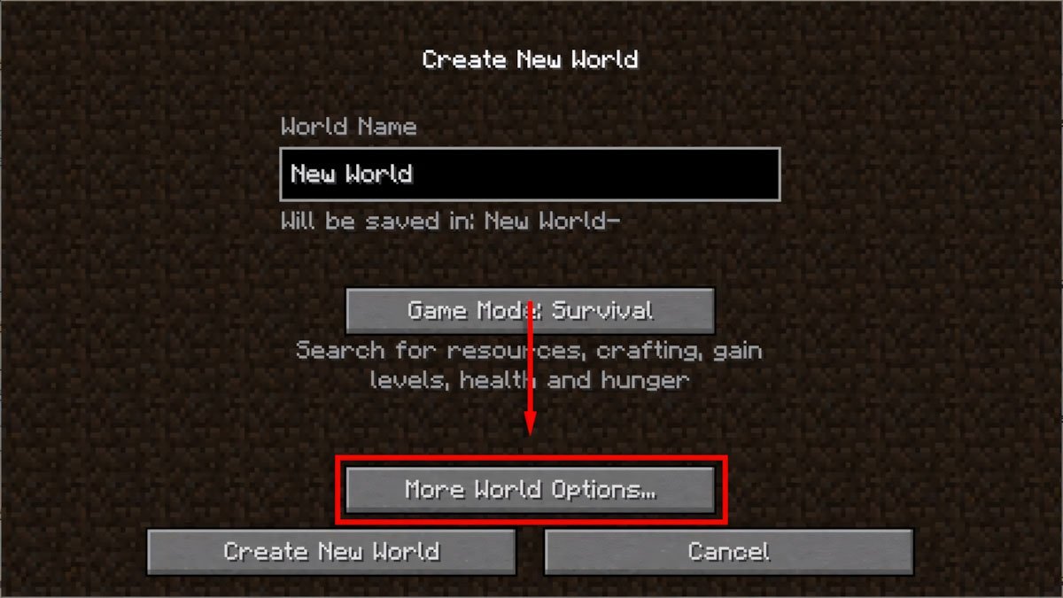 Chọn More World Options