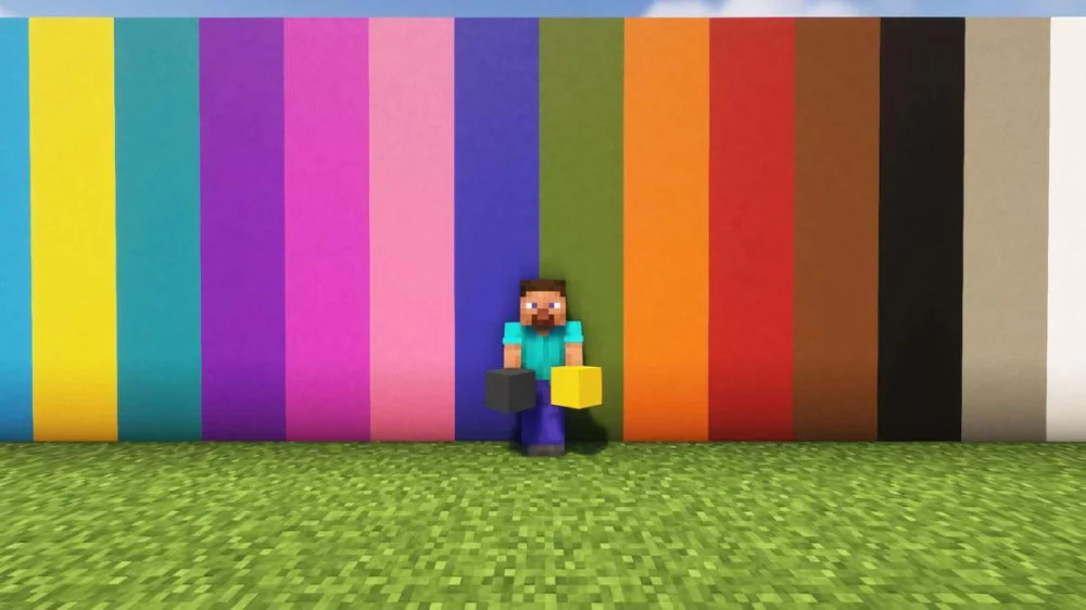 Tổng hợp màu sắc chính của bê tông Minecraft