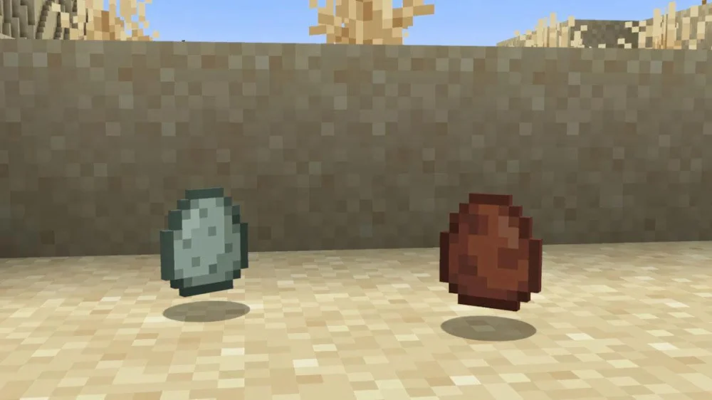 Minecraft trứng thu từ gà đẻ, cáo ngậm rơi, và rương làng