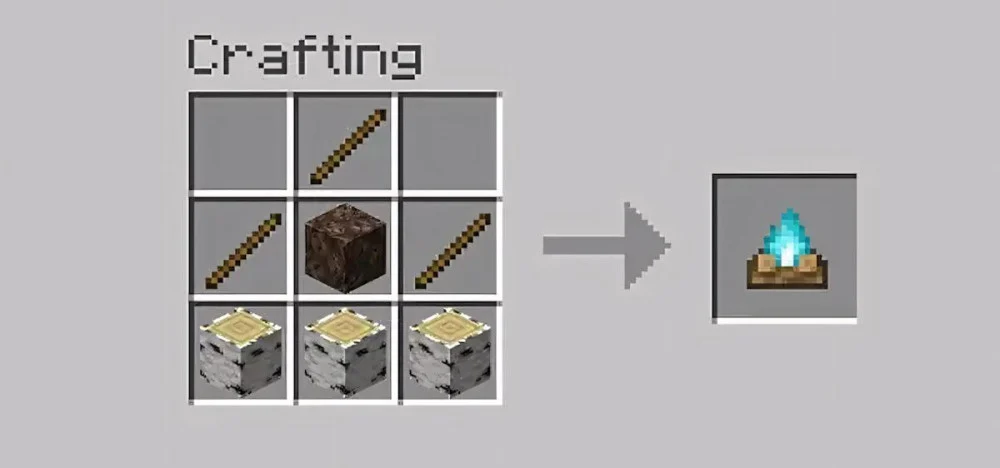 Soul campfire Minecraft thay than bằng cát linh hồn