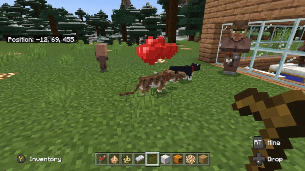 Cách thuần hóa mèo Minecraft bằng cá sống