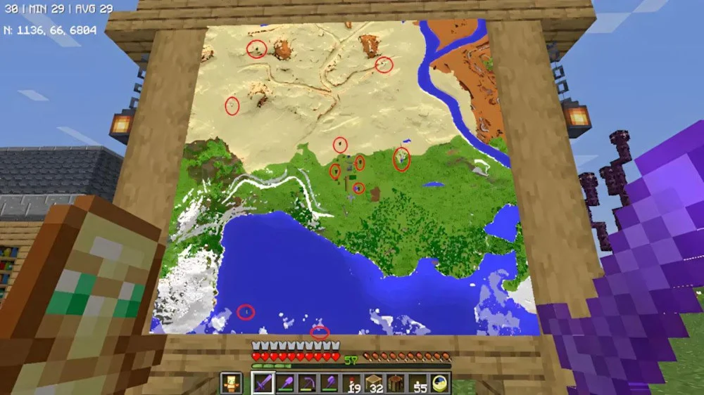 Tìm làng Minecraft qua địa hình và lệnh locate Village