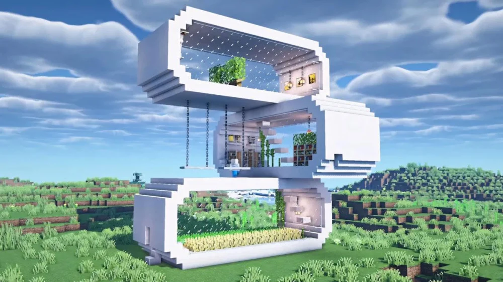 Xây nhà Minecraft hiện đại cần tư duy và phong cách rõ ràng