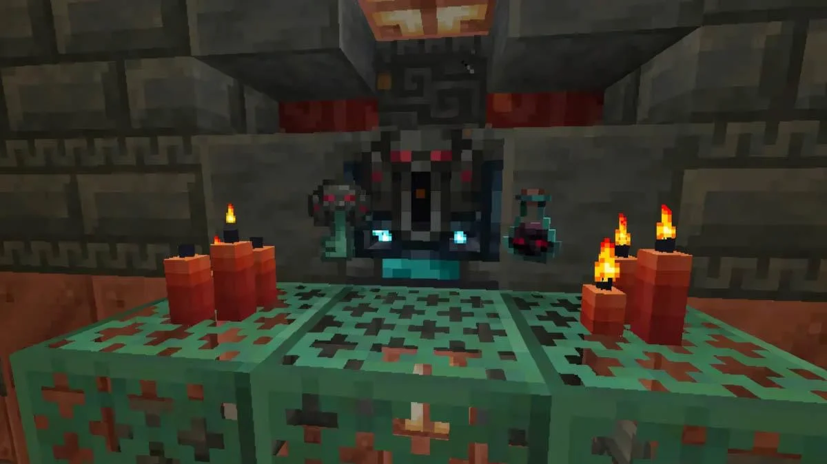 Vault Minecraft chứa kho báu, mở khóa bằng Trial Key quý hiếm
