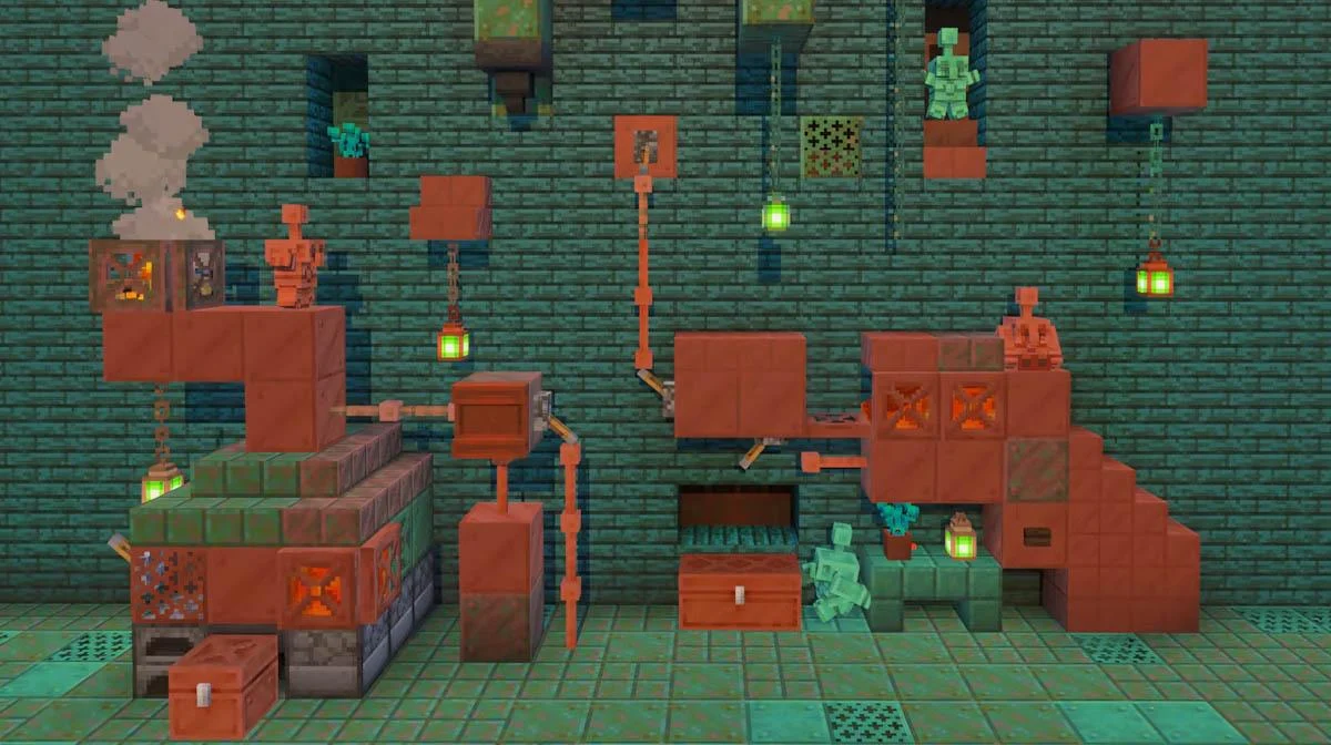 Khối đồng mới, đèn đồng và cửa sập trong Minecraft cập nhật