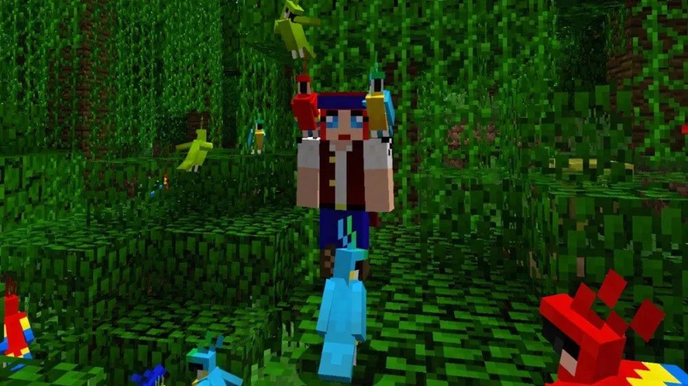 Minecraft vẹt xuất hiện rừng rậm jungle biome