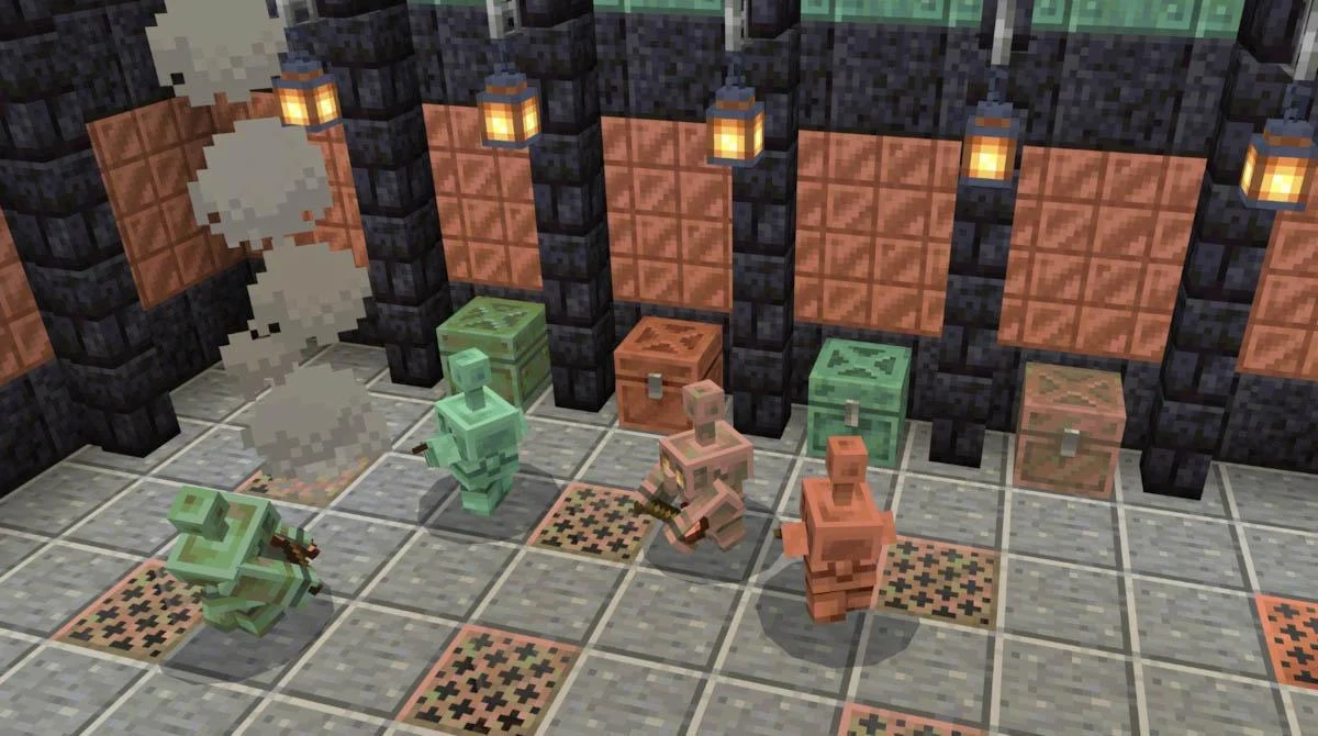 Copper Golem hỗ trợ vận chuyển và phân loại vật phẩm thông minh