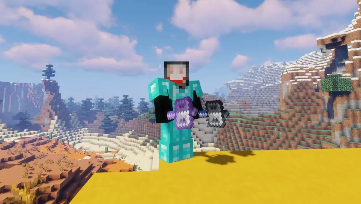 Minecraft Mace chế tạo bằng Breeze Rod và Heavy Core quý hiếm