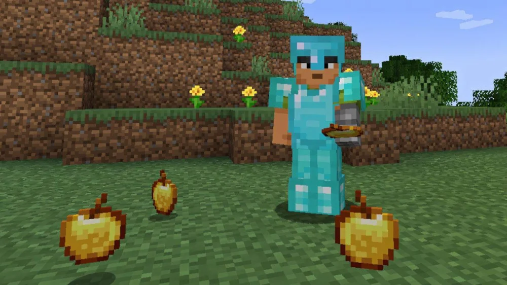 Minecraft táo vàng hồi máu hấp thụ tái tạo